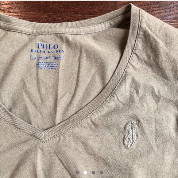 NWOT Polo Ralph Lauren army green short sleeve V neck T-shirt - Picture 1 of 4